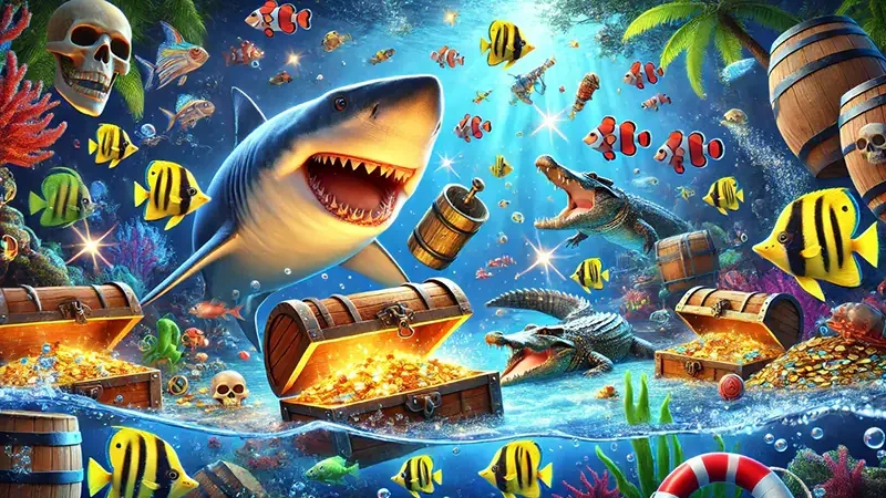 Adegan permainan tembak ikan untuk layar mobile