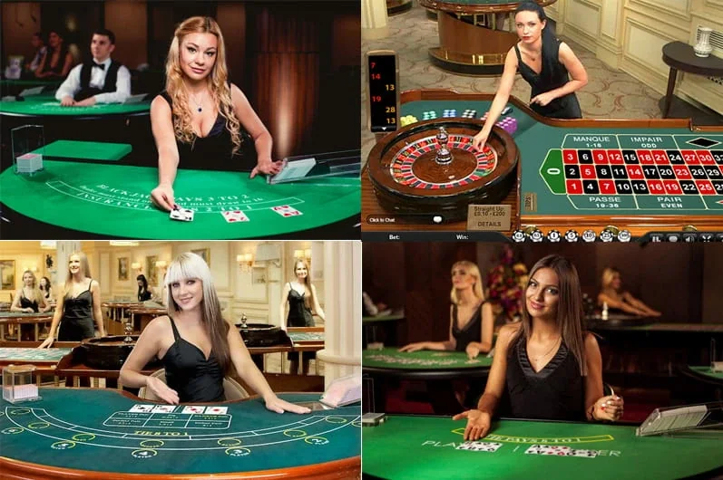 Antarmuka kasino live untuk permainan meja di mobile